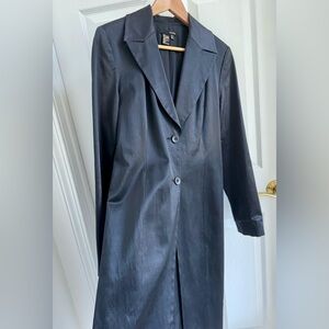 Zara long black jacket blazer satin size 6